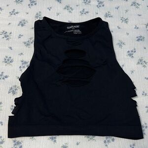 Garage Black Cutout Crop Top